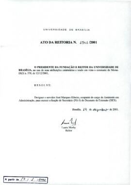 Ato da Reitoria nº 1541/2001