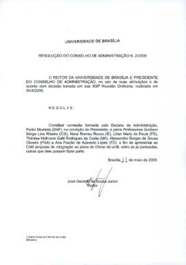 Resolução do Conselho de Administração Nº 0002/2009