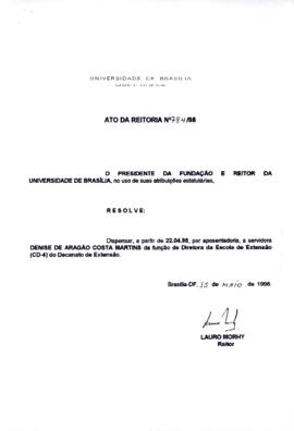 Ato da Reitoria nº 0784/1998