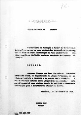 Ato da Reitoria nº 0709/1975