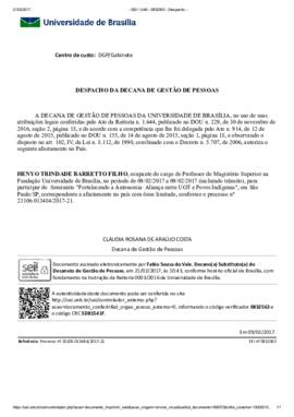 Despacho da Decana de Gestão de Pessoas (2017-02/21)