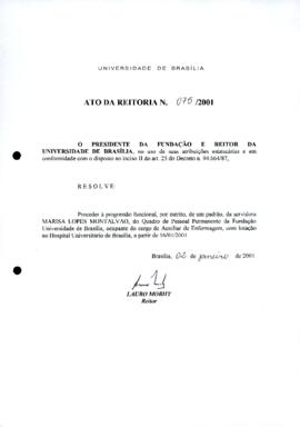 Ato da Reitoria nº 0075/2001