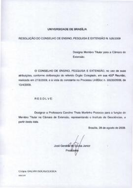 Resolução do Conselho de Ensino, Pesquisa e Extensão nº 0528/2009