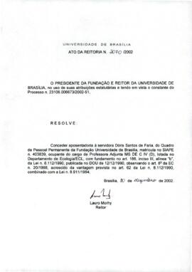 Ato da Reitoria nº 2070/2002