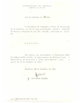 Ato da Reitoria nº 0484/1985