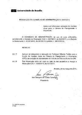 Resolução do Conselho de Administração nº 0004/2015