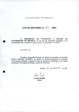 Ato da Reitoria nº 0240/2001