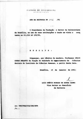 Ato da Reitoria nº 0012/1981