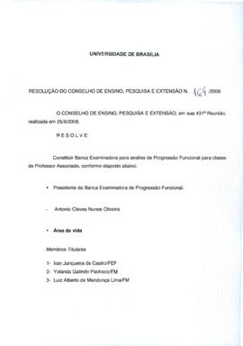 Resolução do Conselho de Ensino, Pesquisa e Extensão nº 0164/2008