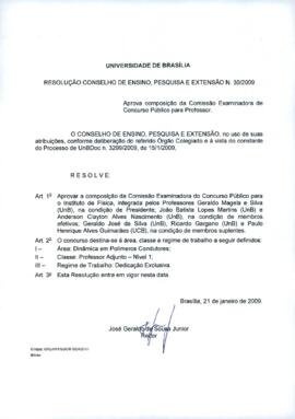 Resolução do Conselho de Ensino, Pesquisa e Extensão nº 0030/2009