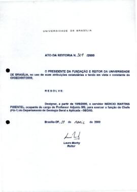 Ato da Reitoria nº 0309/2000
