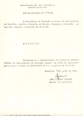 Ato da Reitoria nº 0296/1986