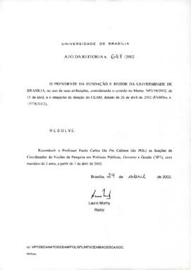 Ato da Reitoria nº 0647/2002