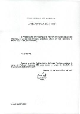 Ato da Reitoria nº 1812/2002