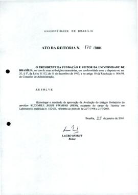 Ato da Reitoria nº 0170/2001