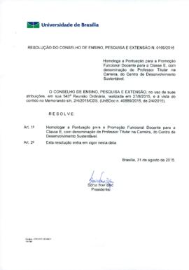 Resolução do Conselho de Ensino, Pesquisa e Extensão nº 0169/2015