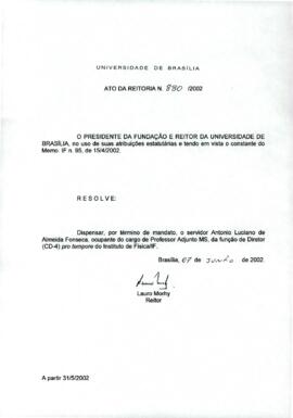 Ato da Reitoria nº 0880/2002