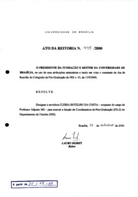 Ato da Reitoria nº 0995/2000