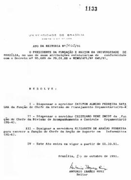 Ato da Reitoria nº 1042/1991