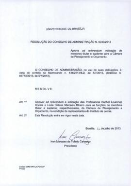 Resolução do Conselho de Administração nº 0043/2013