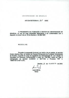 Ato da Reitoria nº 0267/2003