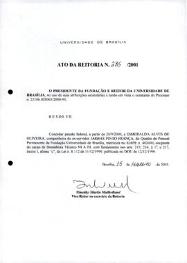 Ato da Reitoria nº 0285/2001