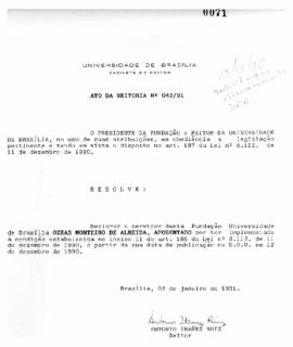 Ato da Reitoria nº 0042/1991