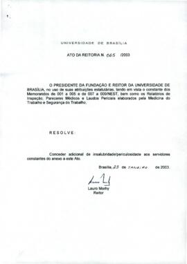 Ato da Reitoria nº 0065/2003