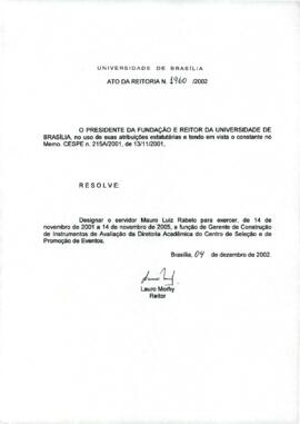 Ato da Reitoria nº 1960/2002