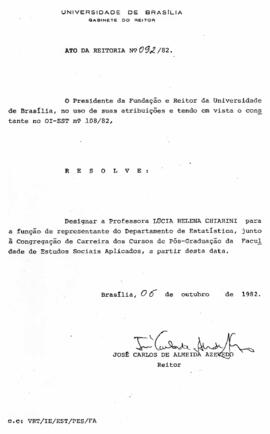 Ato da Reitoria nº 0092/1982