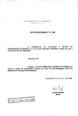 Ato da Reitoria nº 0901/1998