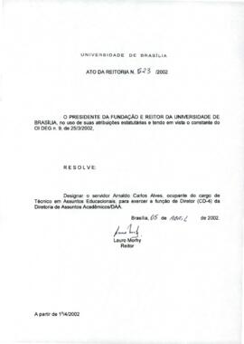 Ato da Reitoria nº 0523/2002