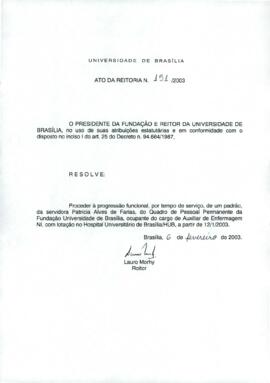 Ato da Reitoria nº 0151/2003