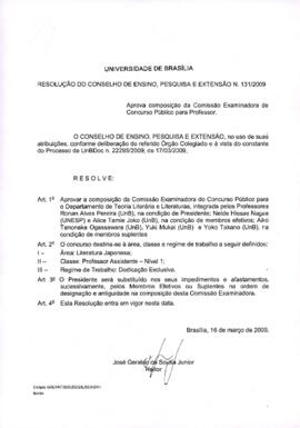 Resolução do Conselho de Ensino, Pesquisa e Extensão nº 0131/2009