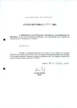 Ato da Reitoria nº 0899/2001