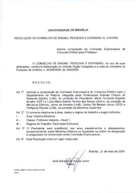 Resolução do Conselho de Ensino, Pesquisa e Extensão nº 0318/2009