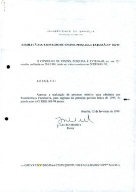 Resolução do Conselho de Ensino, Pesquisa e Extensão nº 0006/1999