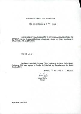 Ato da Reitoria nº 0579/2002