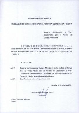 Resolução do Conselho de Ensino, Pesquisa e Extensão nº 0103/2011