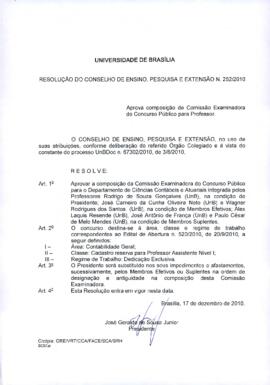 Resolução do Conselho de Ensino, Pesquisa e Extensão nº 0252/2010
