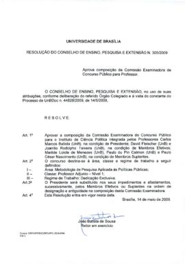 Resolução do Conselho de Ensino, Pesquisa e Extensão nº 0305/2009