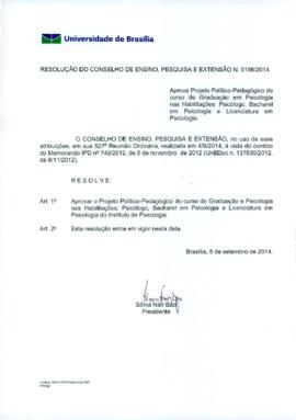 Resolução do Conselho de Ensino, Pesquisa e Extensão nº 0186/2014