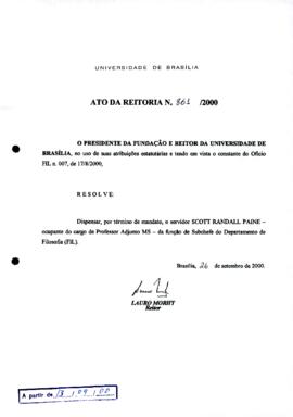 Ato da Reitoria nº 0861/2000