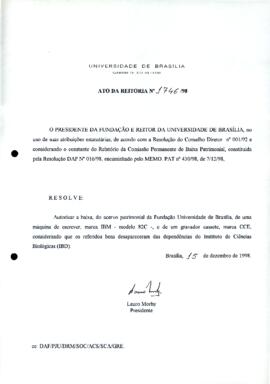 Ato da Reitoria nº 1746/1998