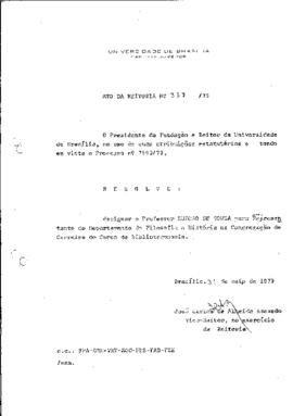 Ato da Reitoria nº 0337/1973