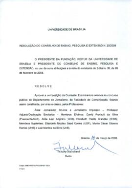 Resolução do Conselho de Ensino, Pesquisa e Extensão nº 0020/2008