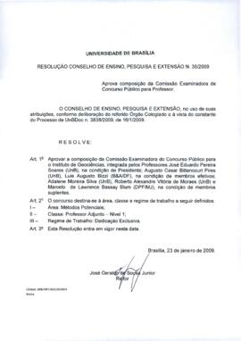 Resolução do Conselho de Ensino, Pesquisa e Extensão nº 0035/2009