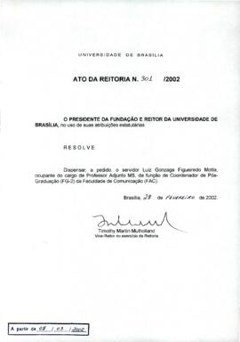 Ato da Reitoria nº 0301/2002