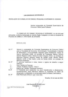 Resolução do Conselho de Ensino, Pesquisa e Extensão nº 0329/2009