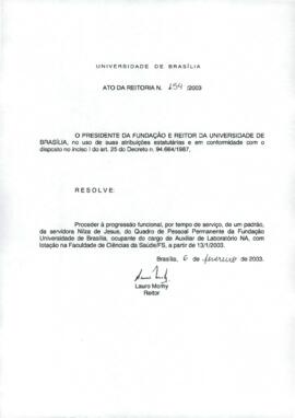 Ato da Reitoria nº 0154/2003